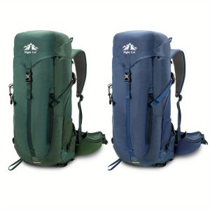 Night Cat Internal-frame Hiking Backpack: 7.93gal Camping Backpack For Men Women Lightweight Waterproof Green